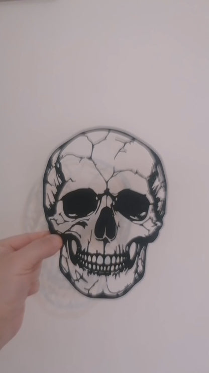 Cracked Skull Silhouette Wall Art