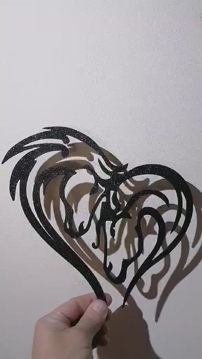 Horse Heart Silhouette Wall Art