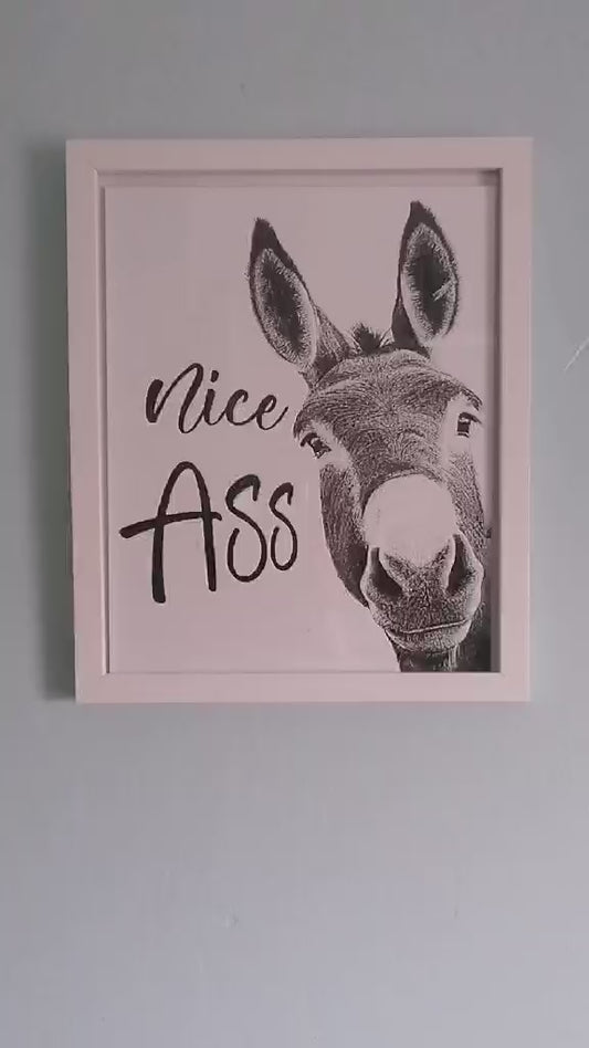 Nice Ass Donkey Wall Art – Funny Bathroom Decor (3D Printed)
